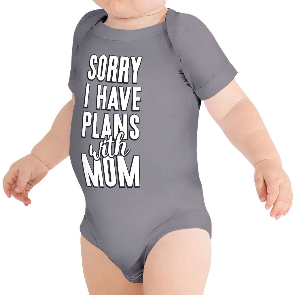 Sorry I Have Plans With Mom Baby Jersey Onesie - Cute Baby Bodysuit - Themed Baby One-Piece Baby Kids & Babies Color : Black|Storm|True Royal|White 