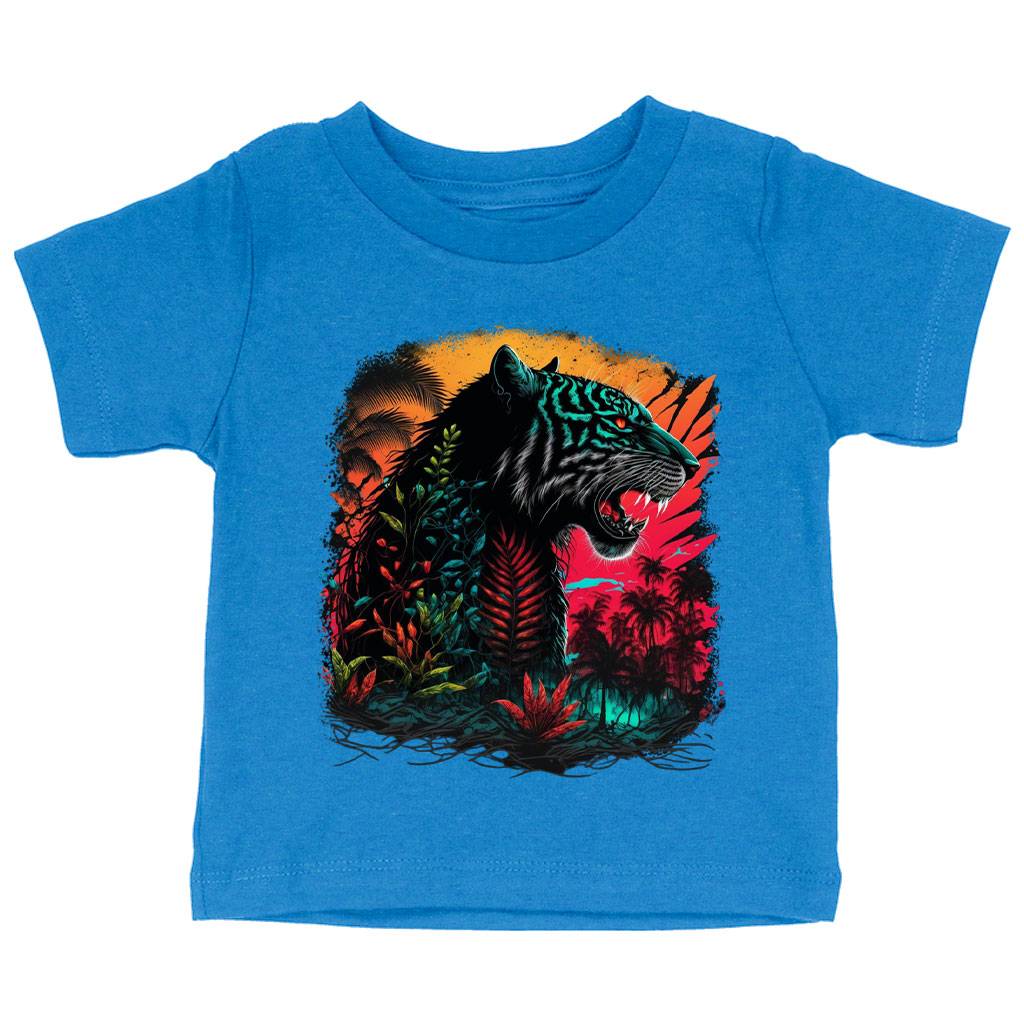 Tiger Print Baby Jersey T-Shirt - Illustration Baby T-Shirt - Themed T-Shirt for Babies Baby Kids & Babies Color : Athletic Heather|Heather Columbia Blue|White 