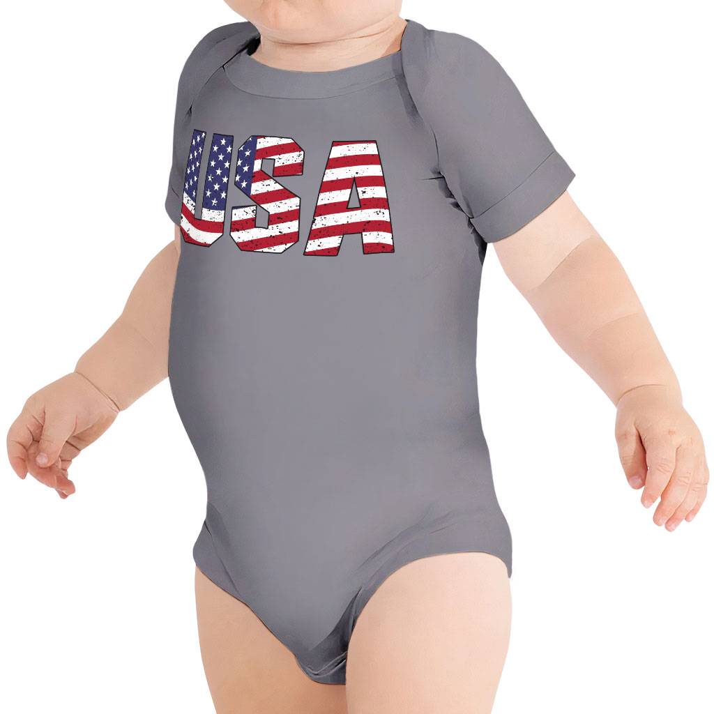 USA Flag Baby Jersey Onesie - Patriotic Baby Bodysuit - Graphic Baby One-Piece Baby Kids & Babies Color : Black|Storm|True Royal|White 