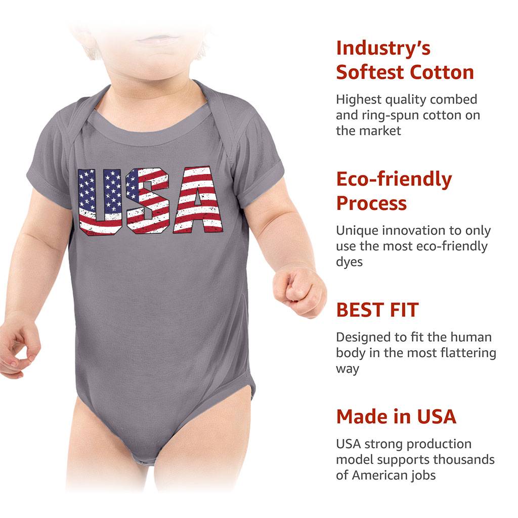 USA Flag Baby Jersey Onesie - Patriotic Baby Bodysuit - Graphic Baby One-Piece Baby Kids & Babies Color : Black|Storm|True Royal|White 