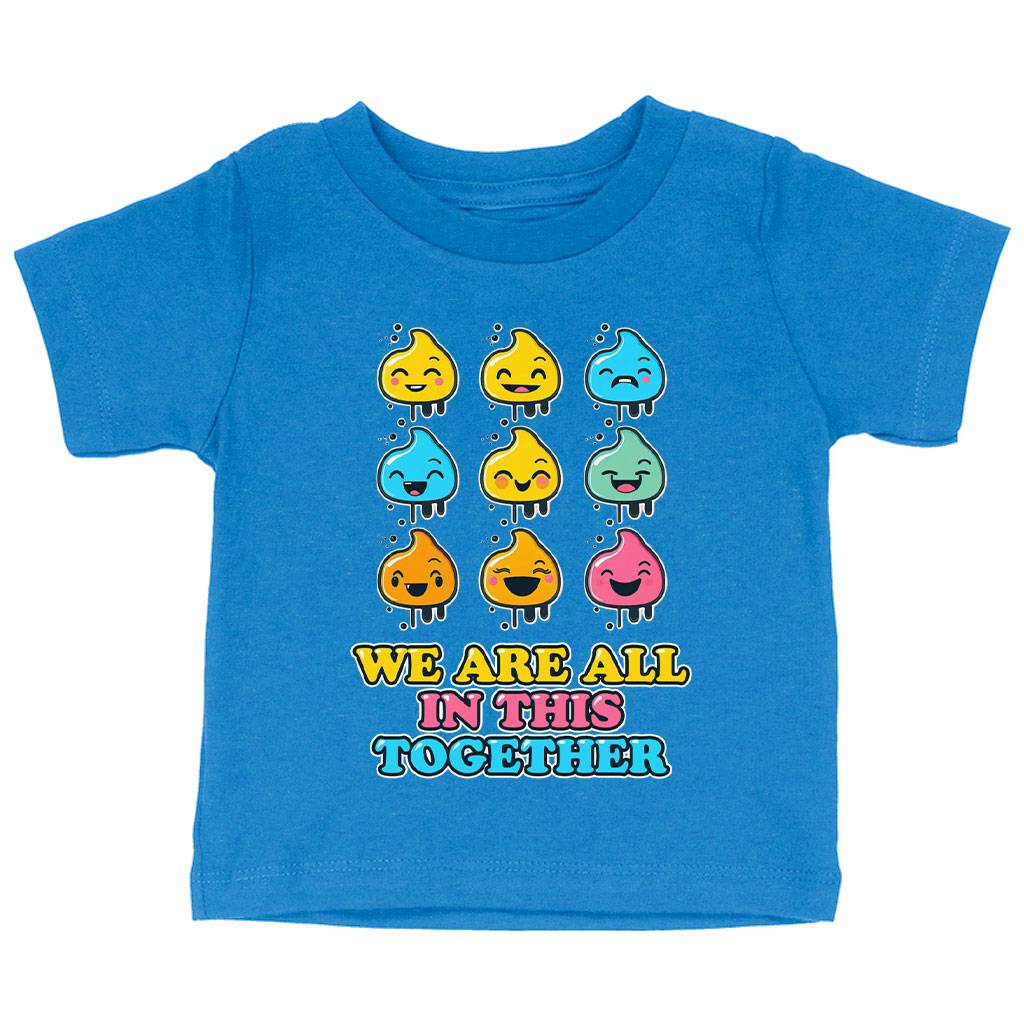 We are All in This Together Baby Jersey T-Shirt - Kawaii Baby T-Shirt - Cute Design T-Shirt for Babies Baby Kids & Babies Color : Athletic Heather|Heather Columbia Blue|White 