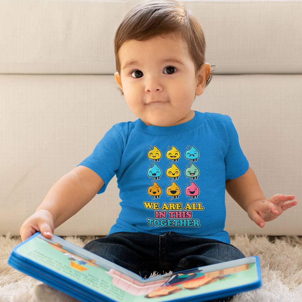 We are All in This Together Baby Jersey T-Shirt - Kawaii Baby T-Shirt - Cute Design T-Shirt for Babies Baby Kids & Babies Color : Athletic Heather|Heather Columbia Blue|White 
